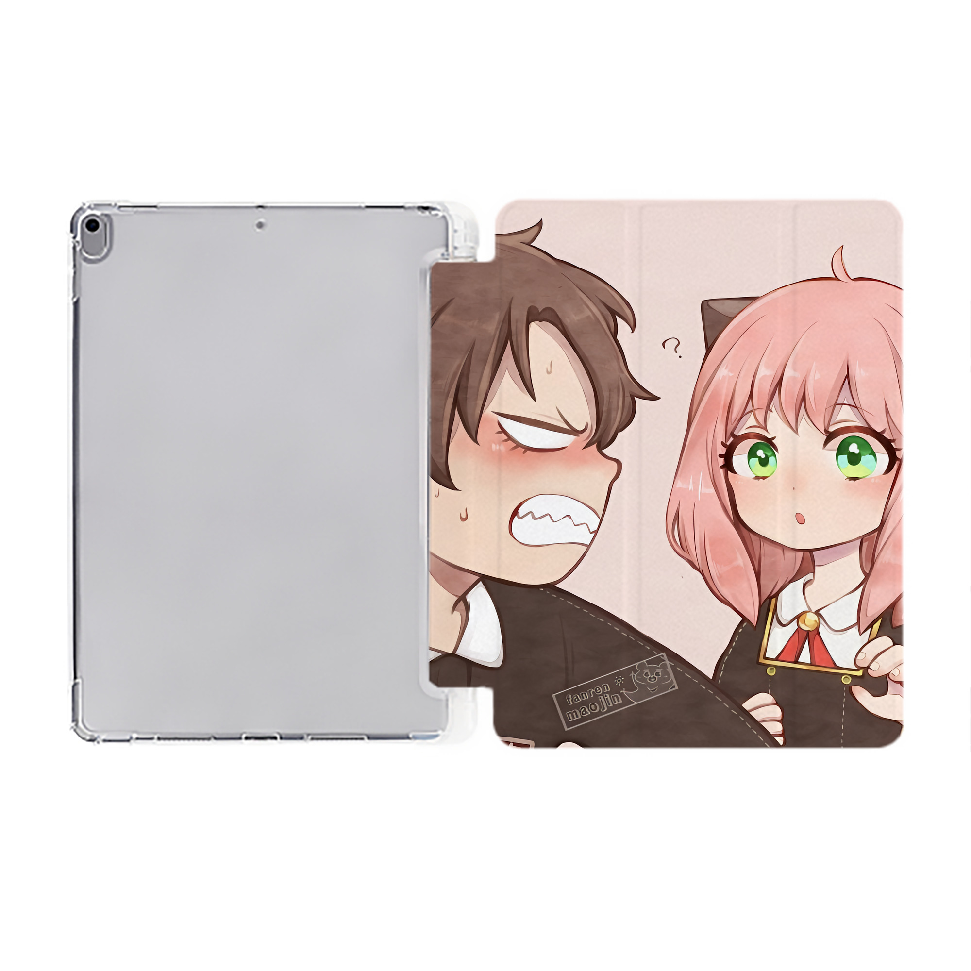 （画像用） SPY×FAMILY间谍家家酒 IPad ケース ペン収納付き 三つ折りスタンド PUレザー×シリコン 対応機種9.5/10.5/10.9インチ